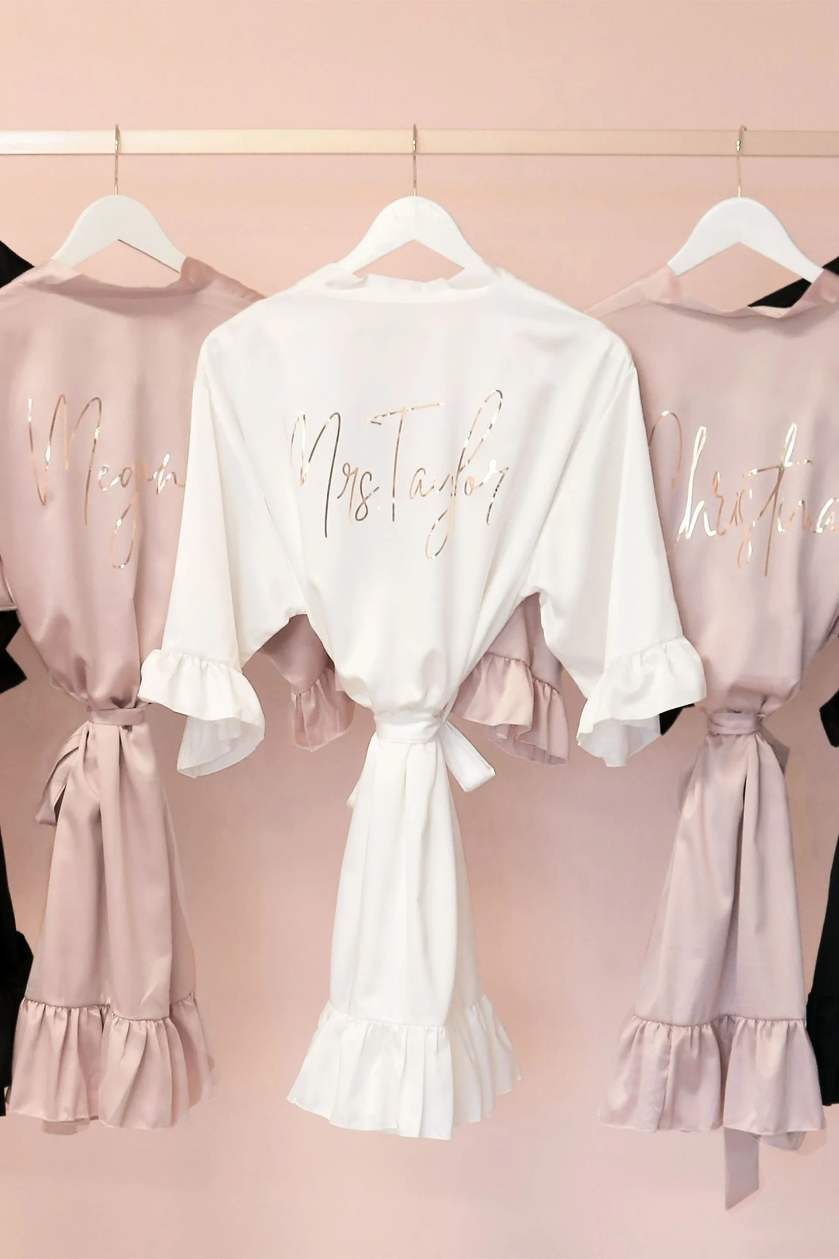 Personalized Satin Ruffle Robe