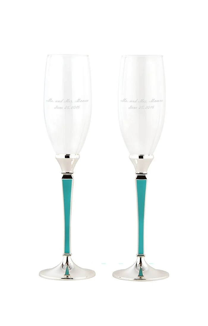 Personalized Something Blue Toasting Set