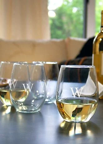 Personalized Stemless Wine Glasses set of 4