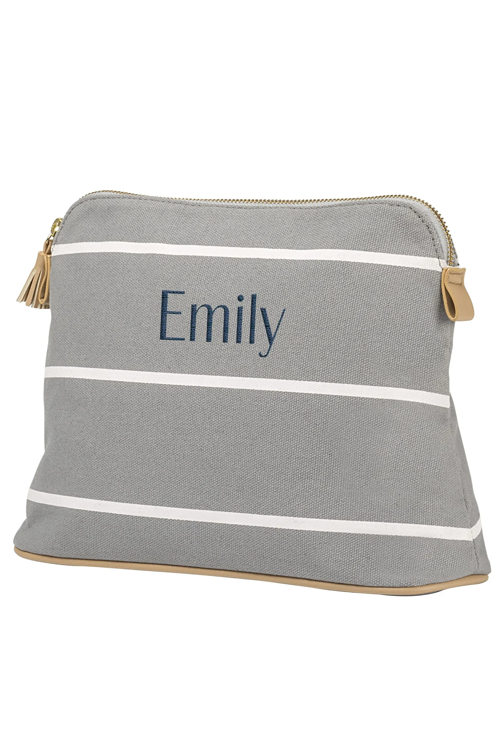 Personalized Striped Cosmetic Bag