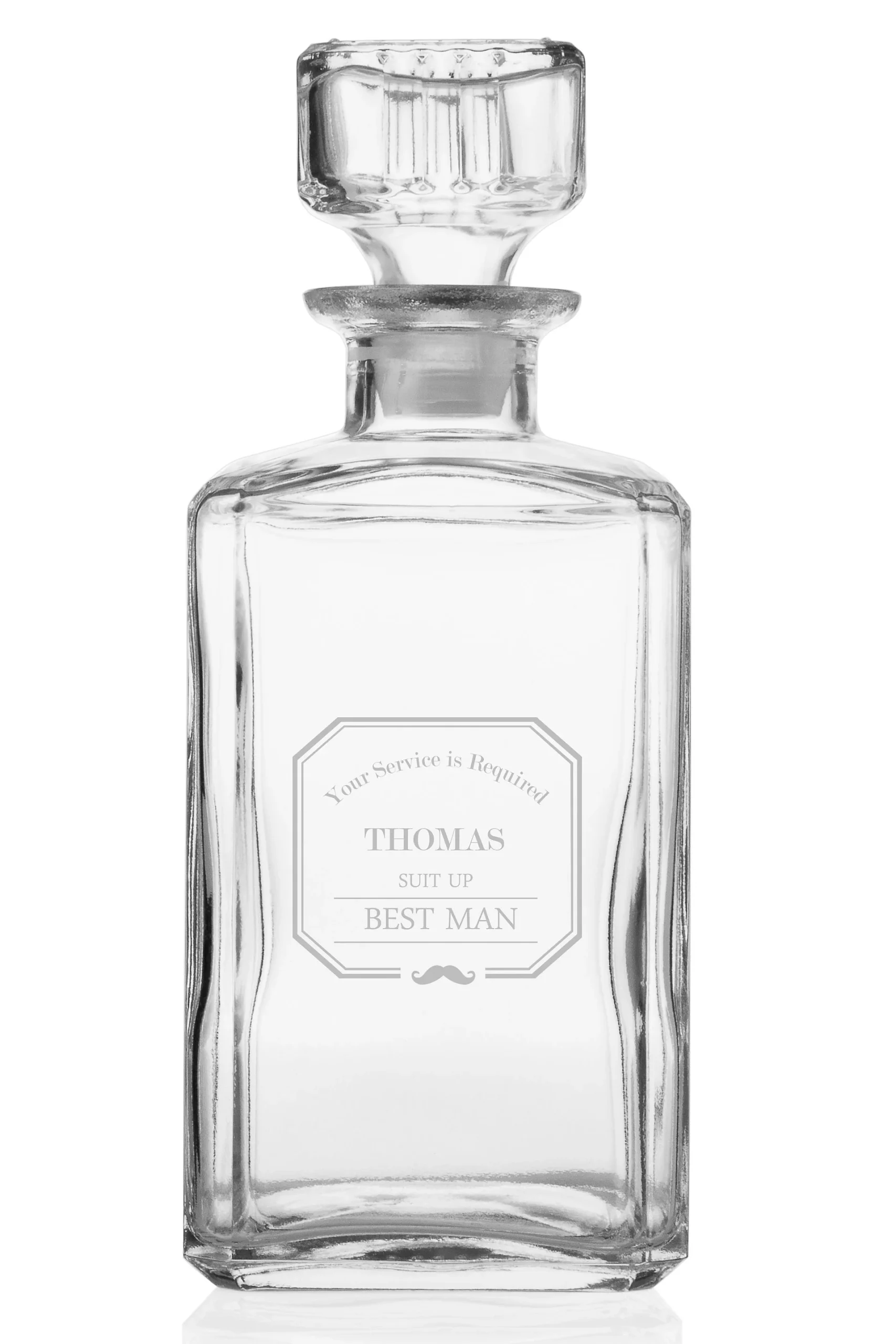 Personalized Wedding Party Whiskey Decanter