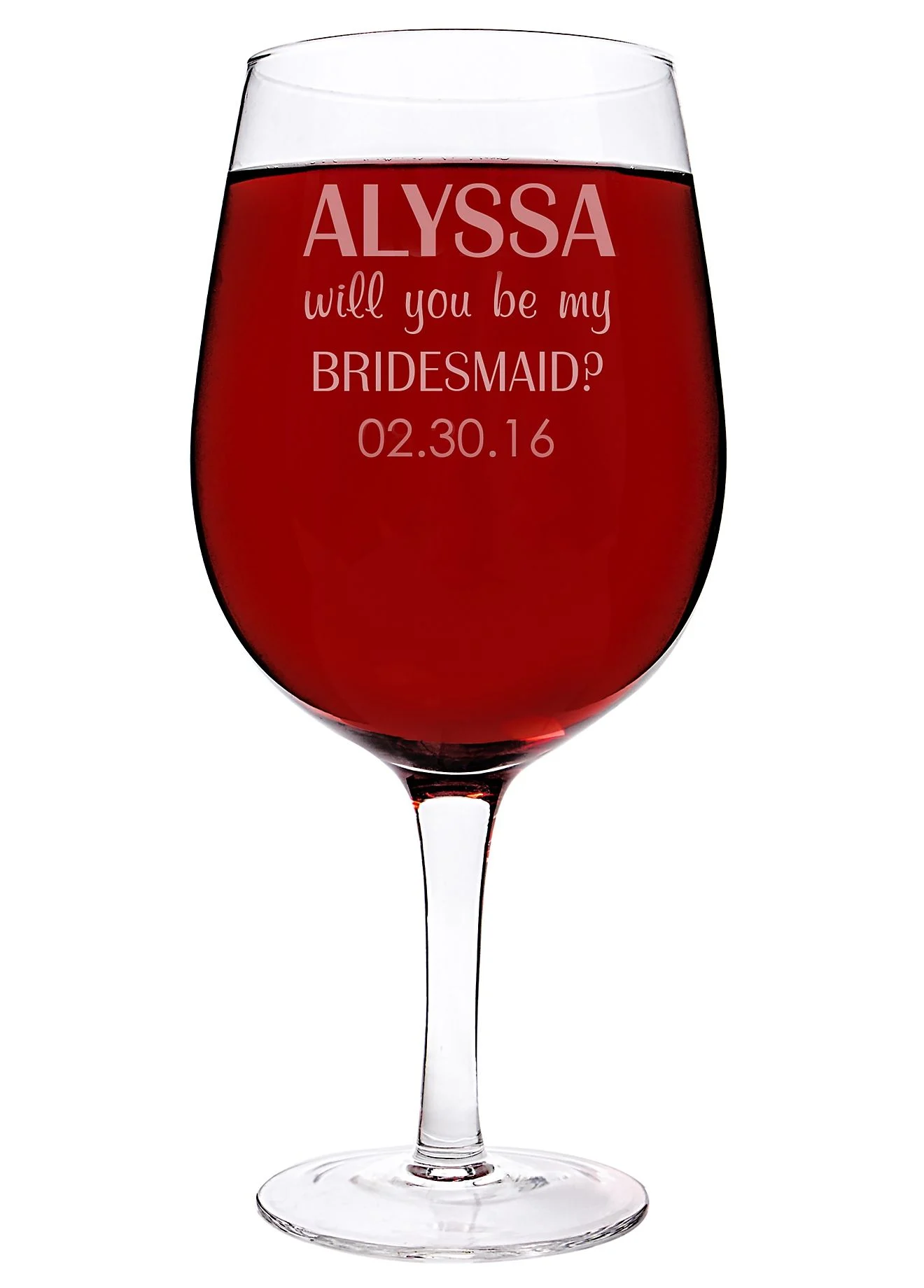 Personalized Will You Be My Bridesmaid Wine Glass