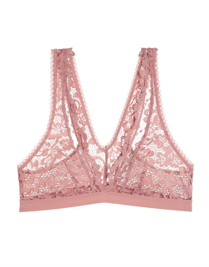 Petunia Triangle Soft Cup Racerback Bra in Rose
