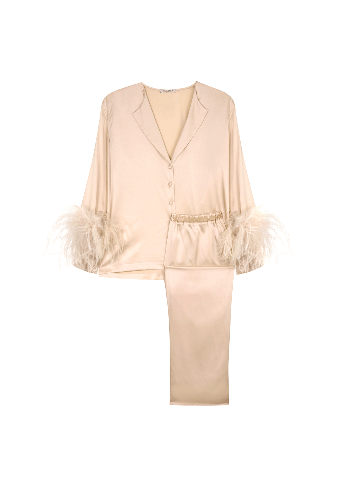 Pink Feather Trim Mia Pyjama Set