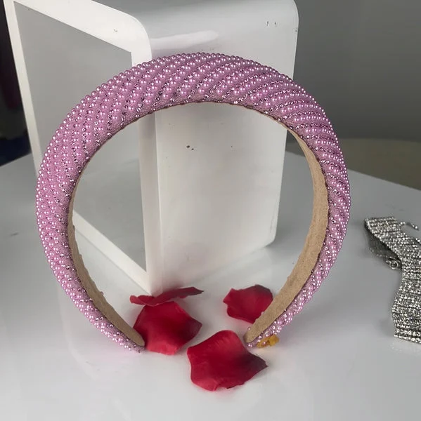 Pink Plated Statement Crystal Headband - Kaleey