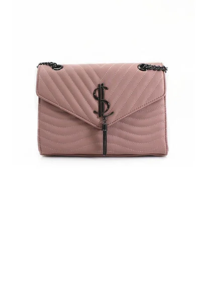 Pink Quilted Satchel Crossbody Bag- Brandon