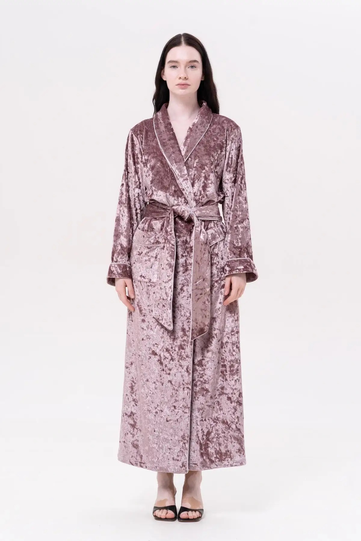 Pink Velvet Robe for Women