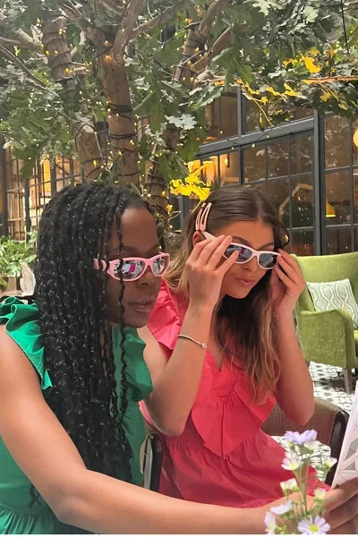 Pink Y2K Chunky Square Sunglasses - Abby