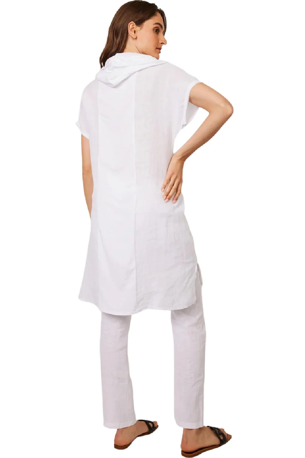 Pistache Hooded Dress, white (D106072)