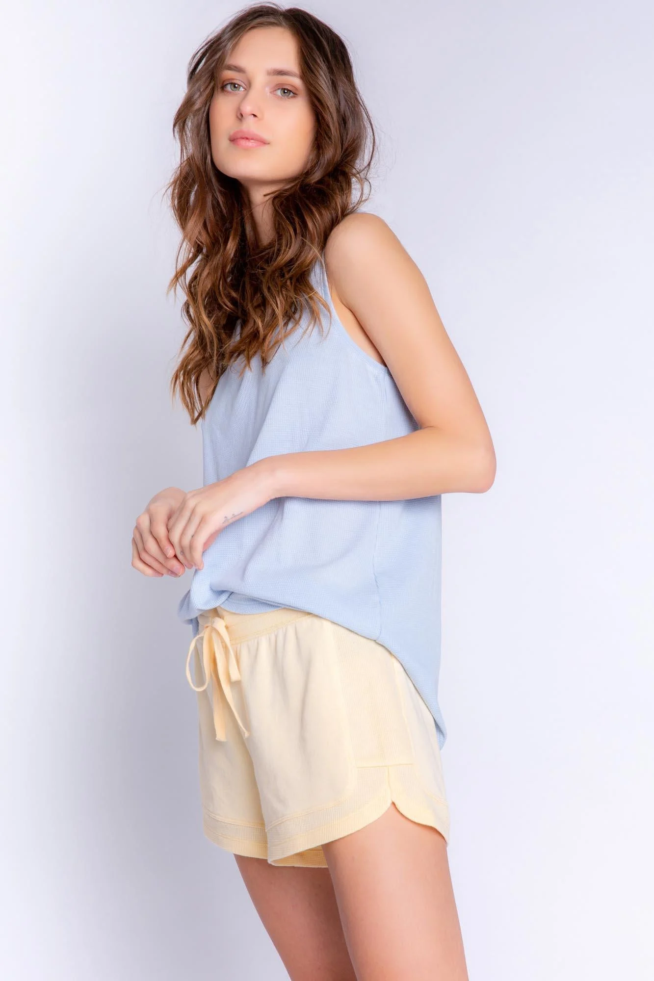 PJ Salvage V-neck Tank Top, Sky Blue (RYELTK)