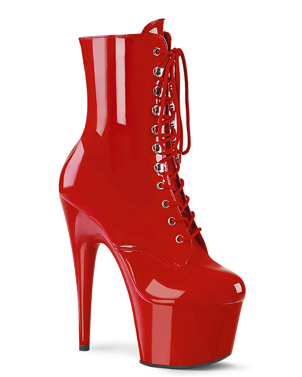 Pleaser Adore-1020 Patent Ankle Boot – Red