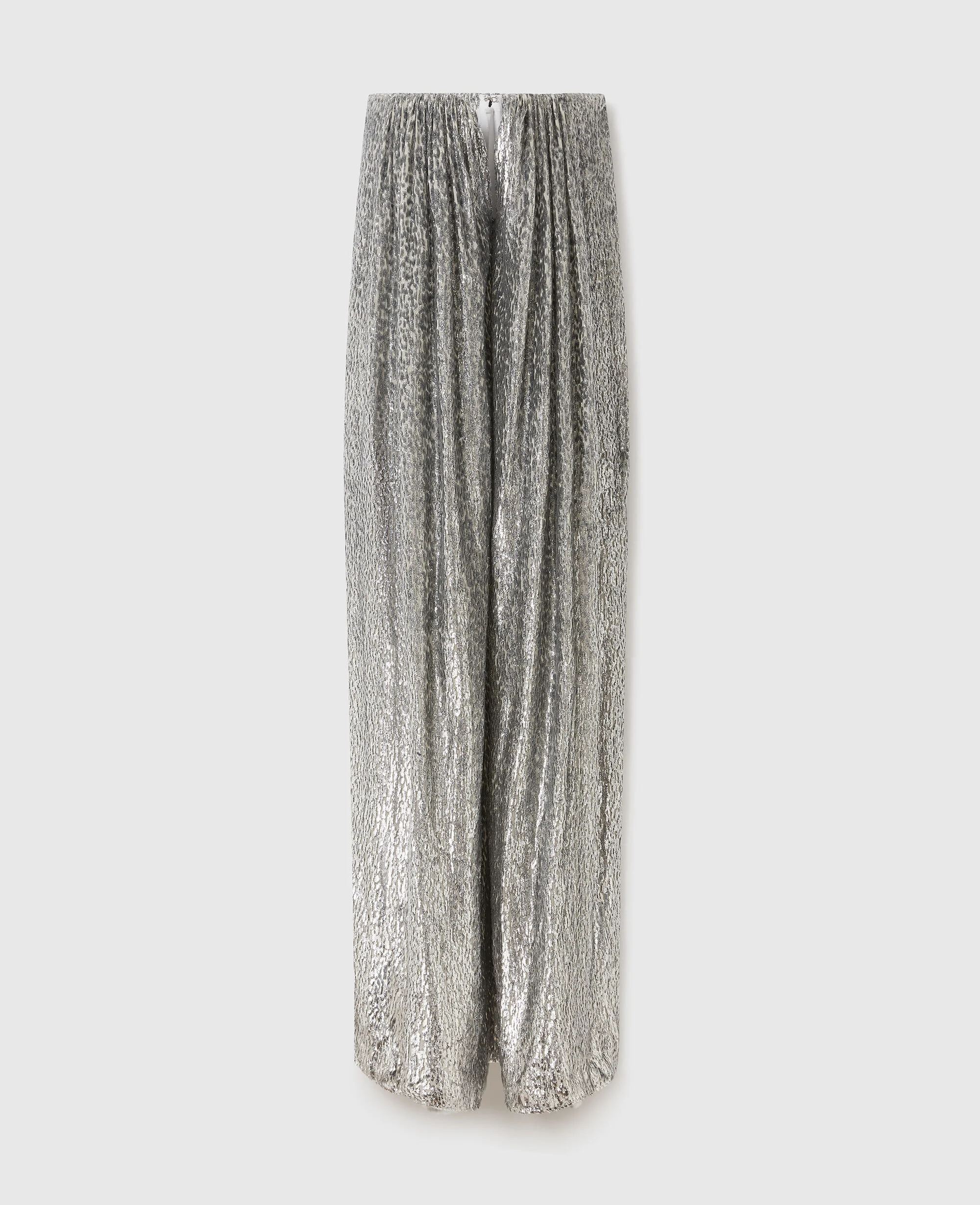 Pleated Metallic Velvet Dress
