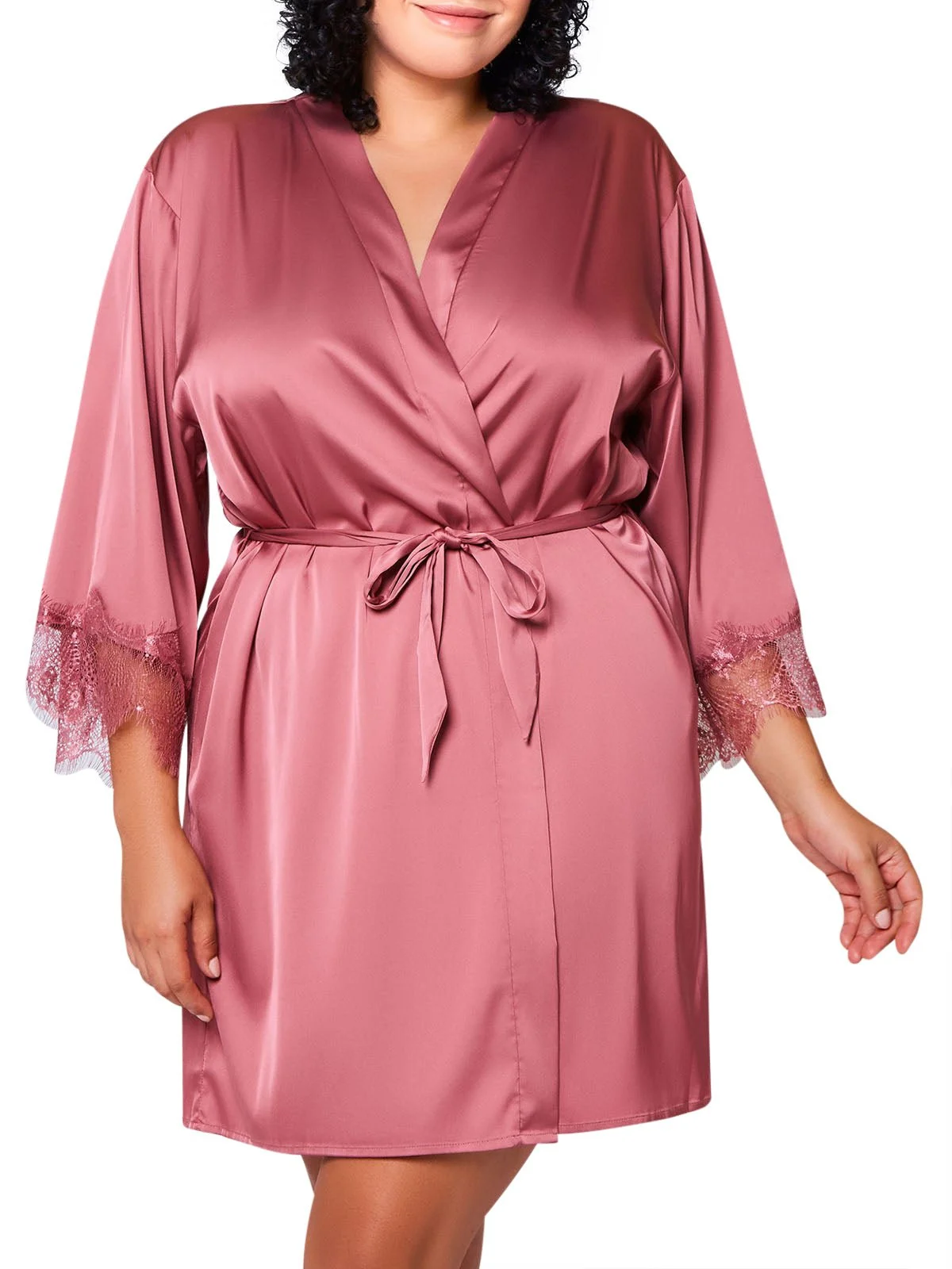 Plus Size Floral Print Kimono Robe – Charlotte