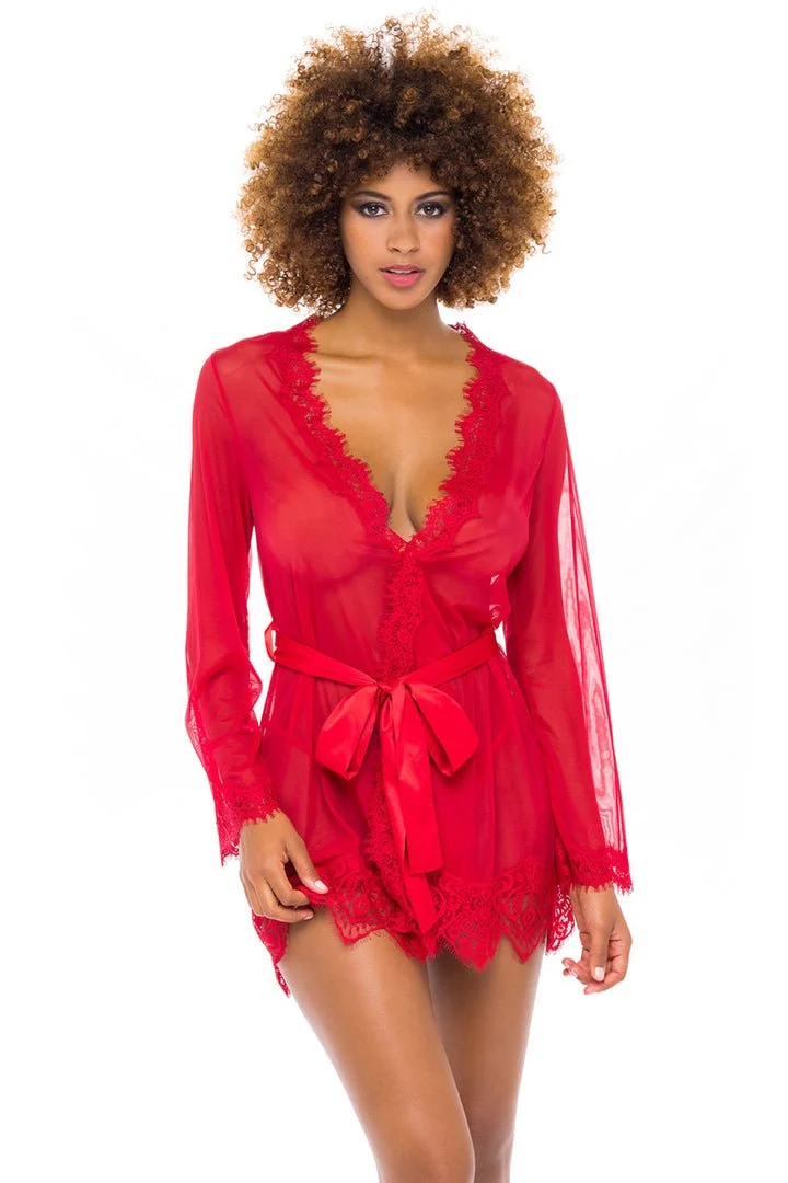 Plus Size Lace Sheer Robe – Provence