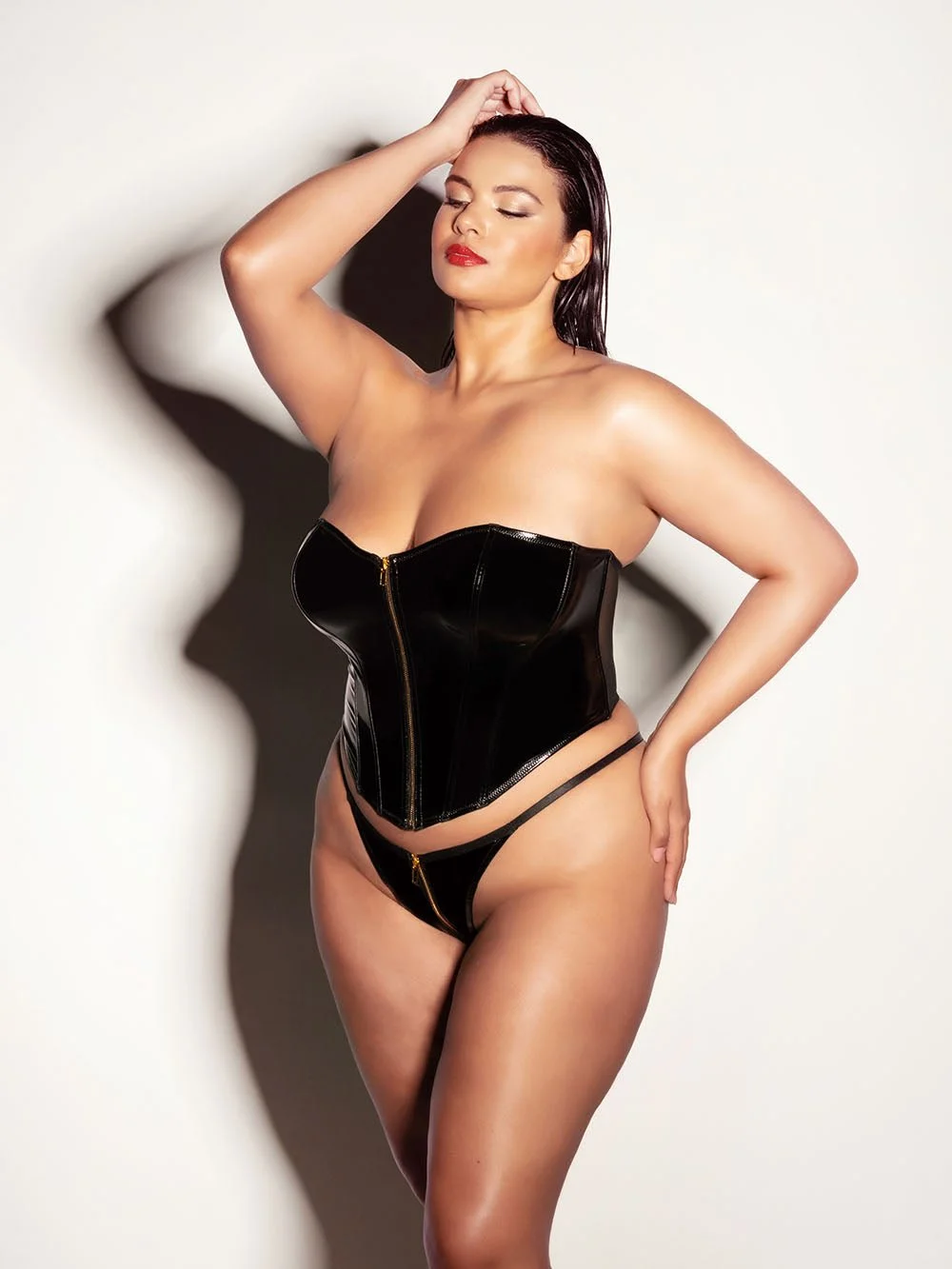 Plus Size Leather Vinyl Lingerie Set – Fetish