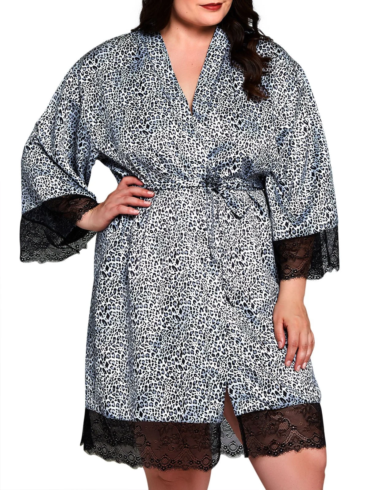 Plus Size Leopard Print Kimono Robe – Carmen