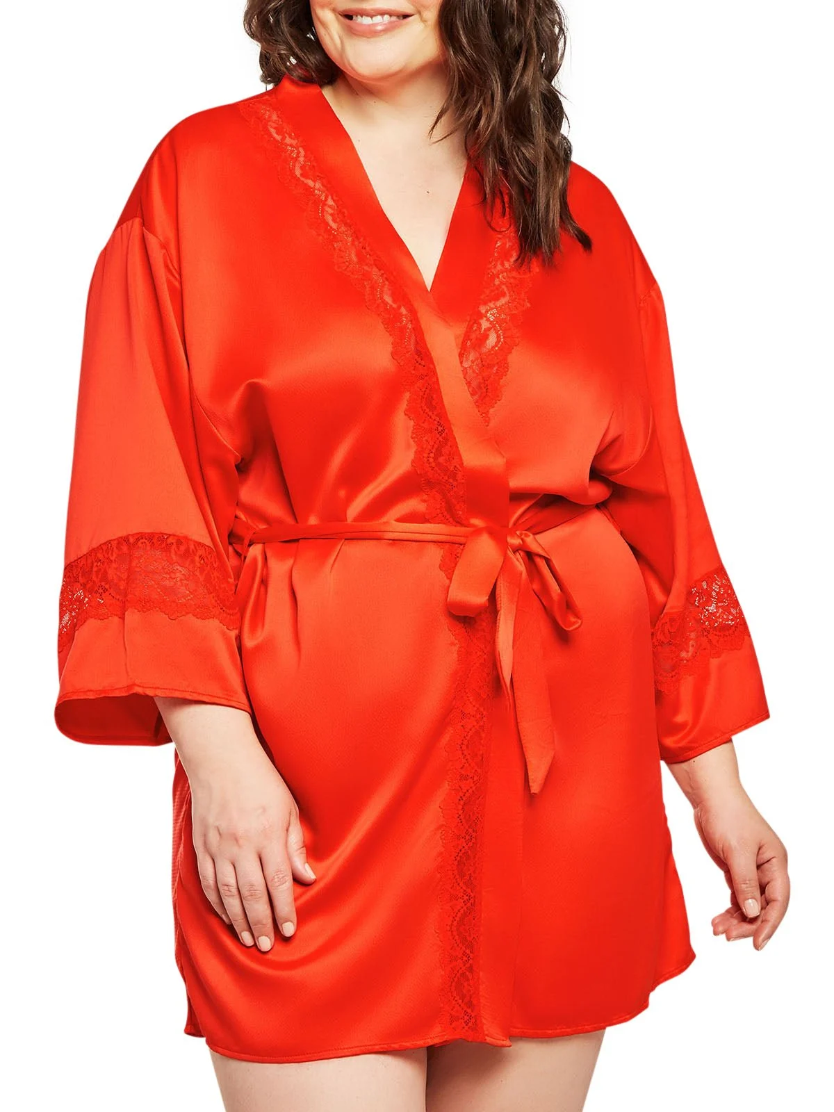 Plus Size Satin Kimono Robe – Miaya