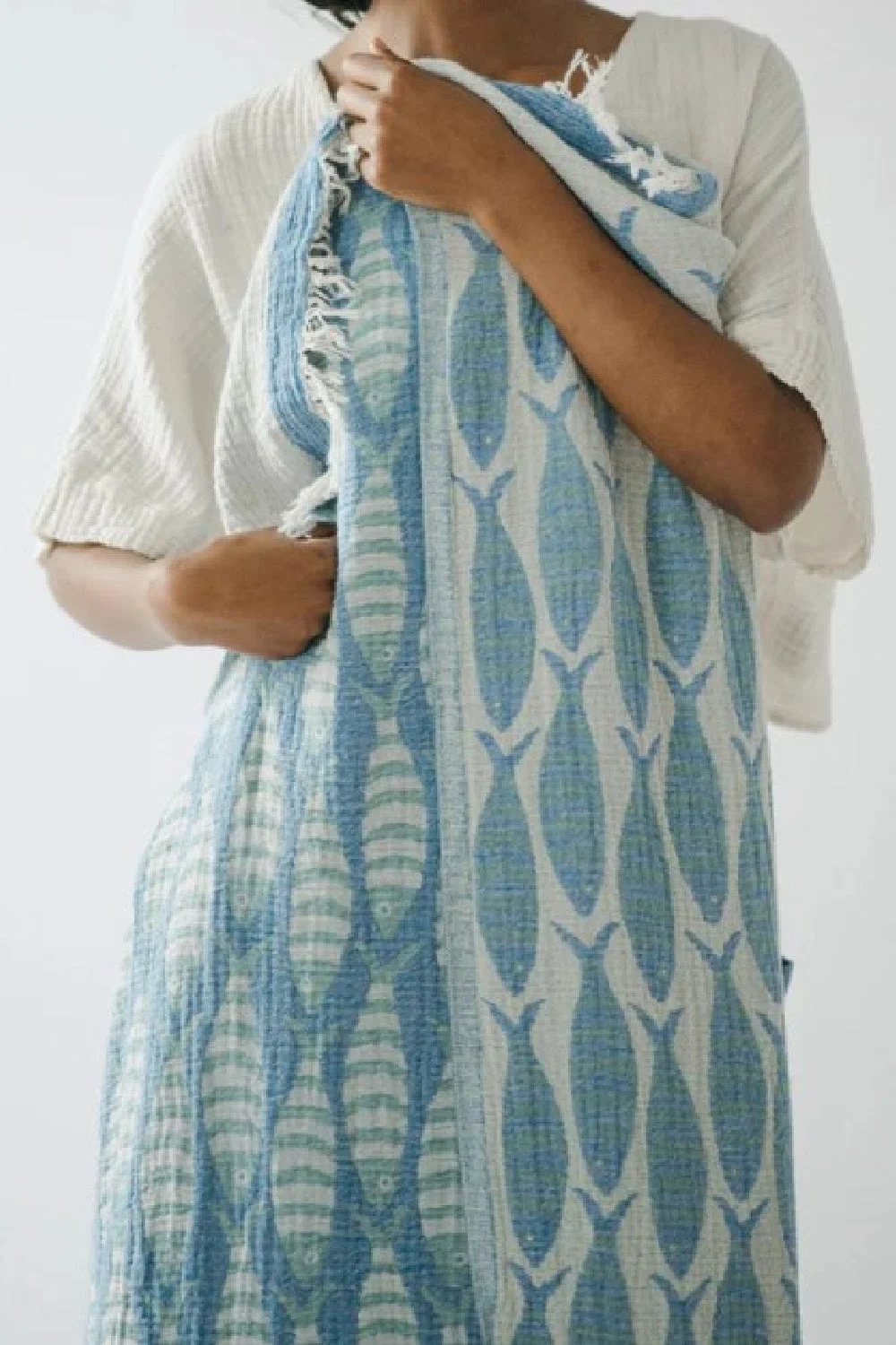 Pokoloko Crinkle Towel, Traveling Fish (TATB23)