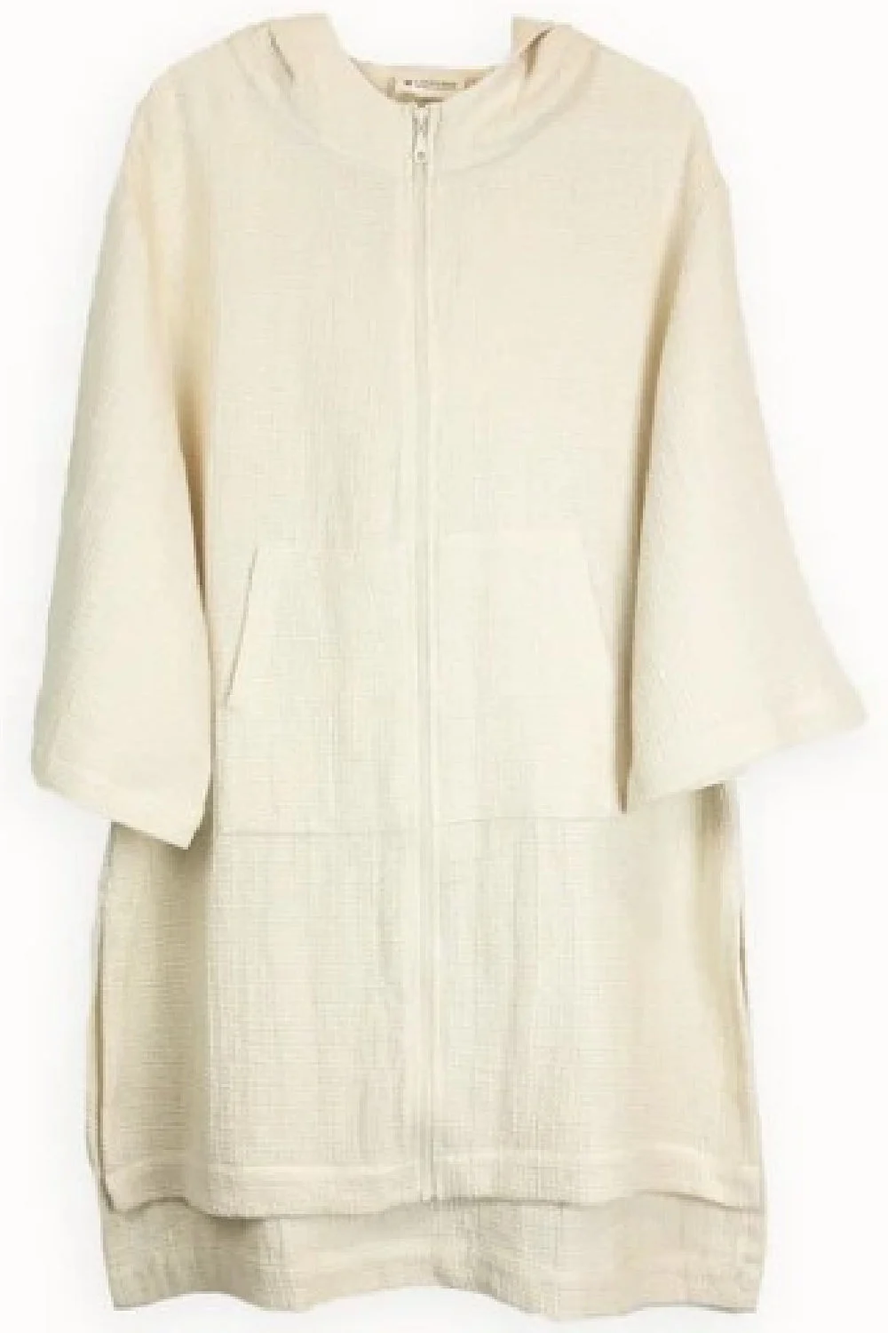 Pokoloko Waffle Knit Zipped Hoodie, Cream (TAP3)