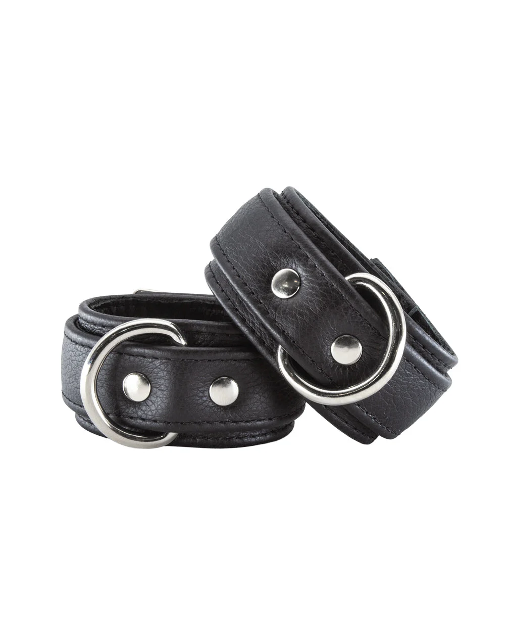 Premium Leather Ankle Cuffs in Black