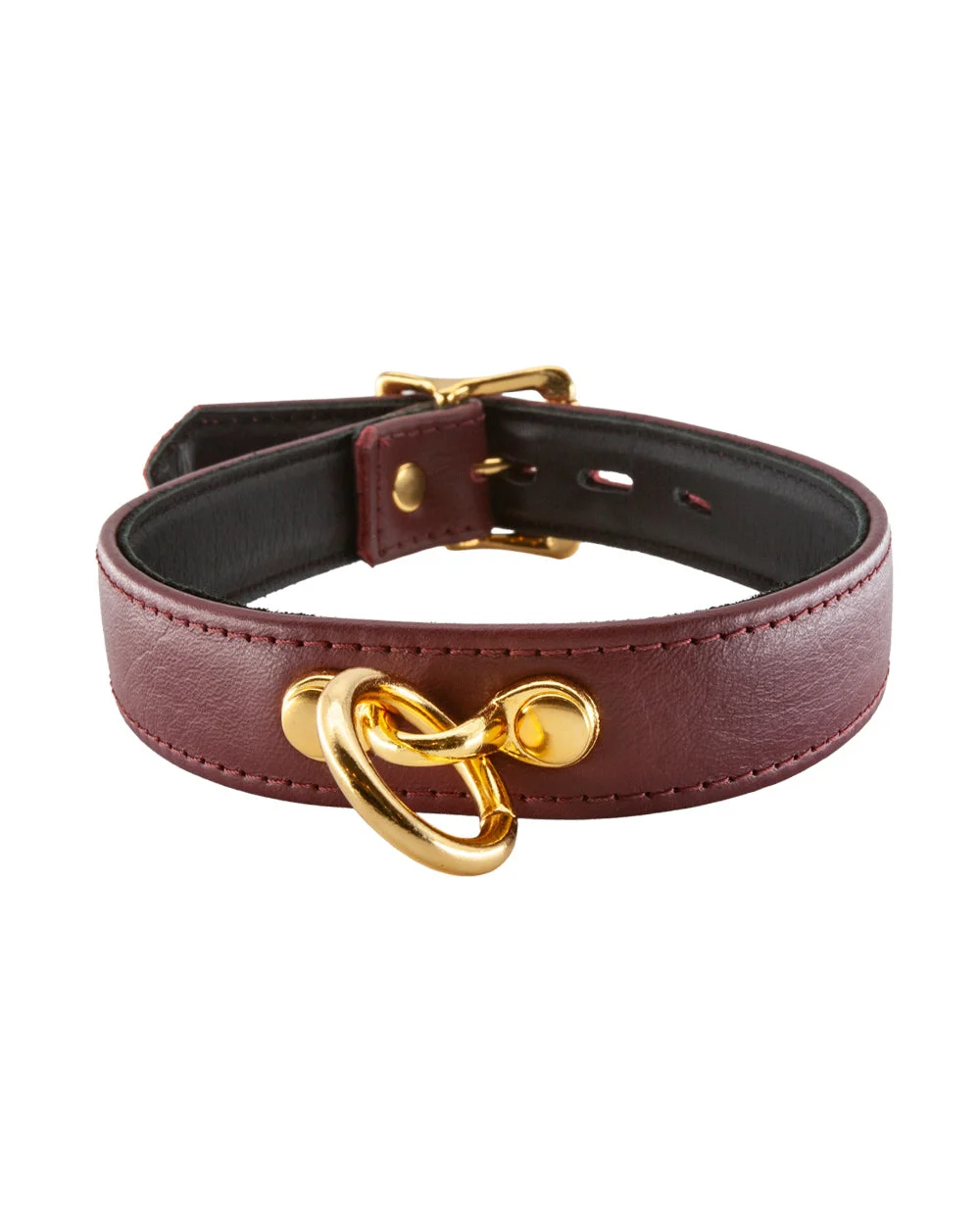 Premium Leather Collar in Plum
