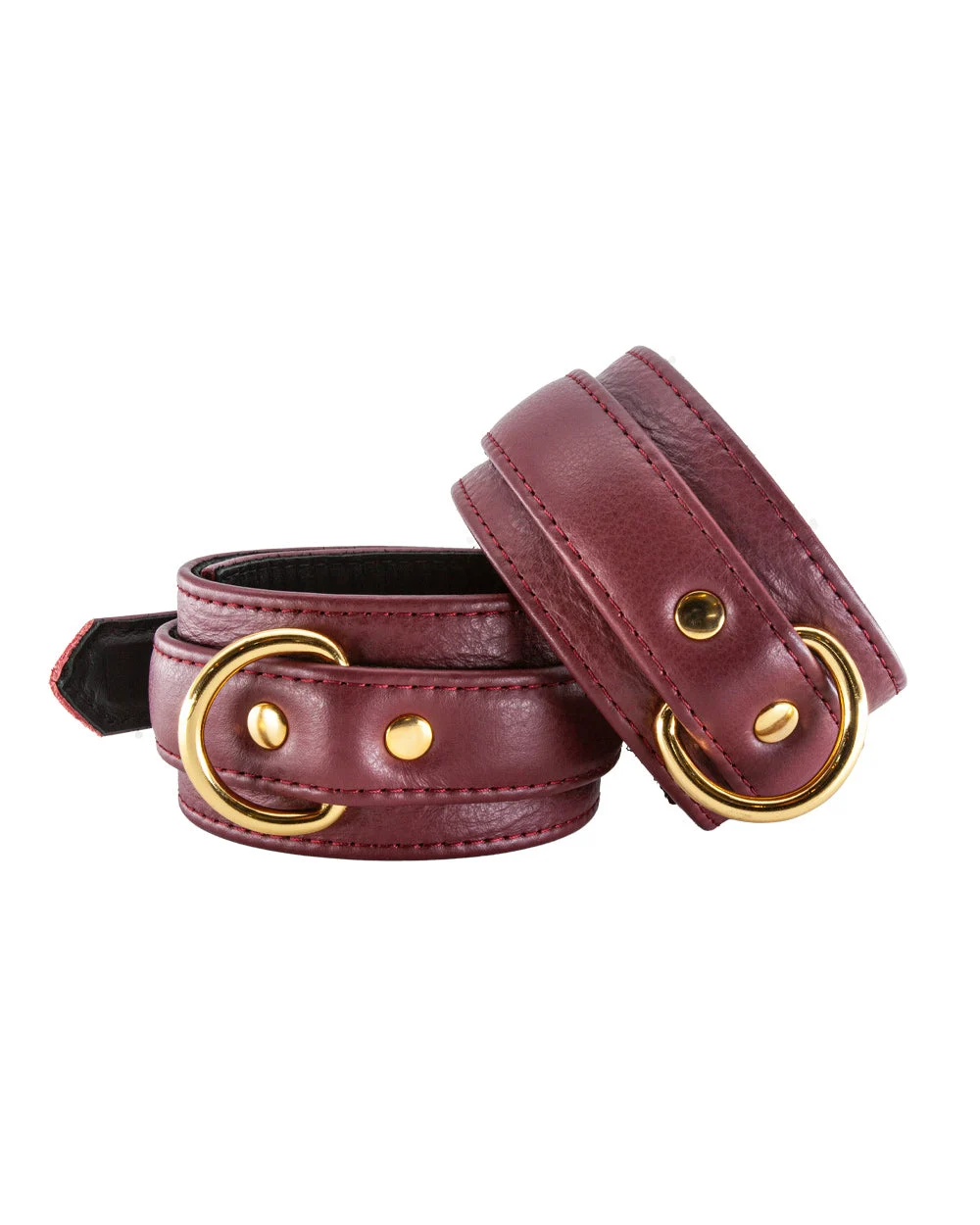 Premium Leather Wrist Cuffs in Plum