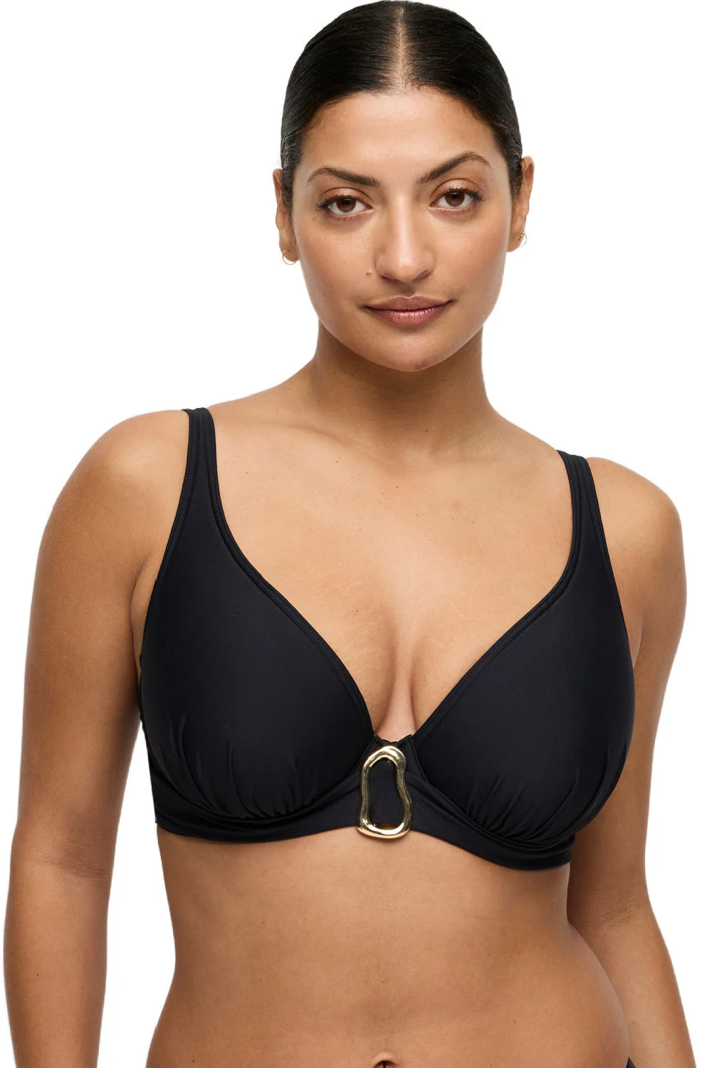 PrimaDonna Swim Uvita Padded Plunge Bikini Top, Black (4013519)
