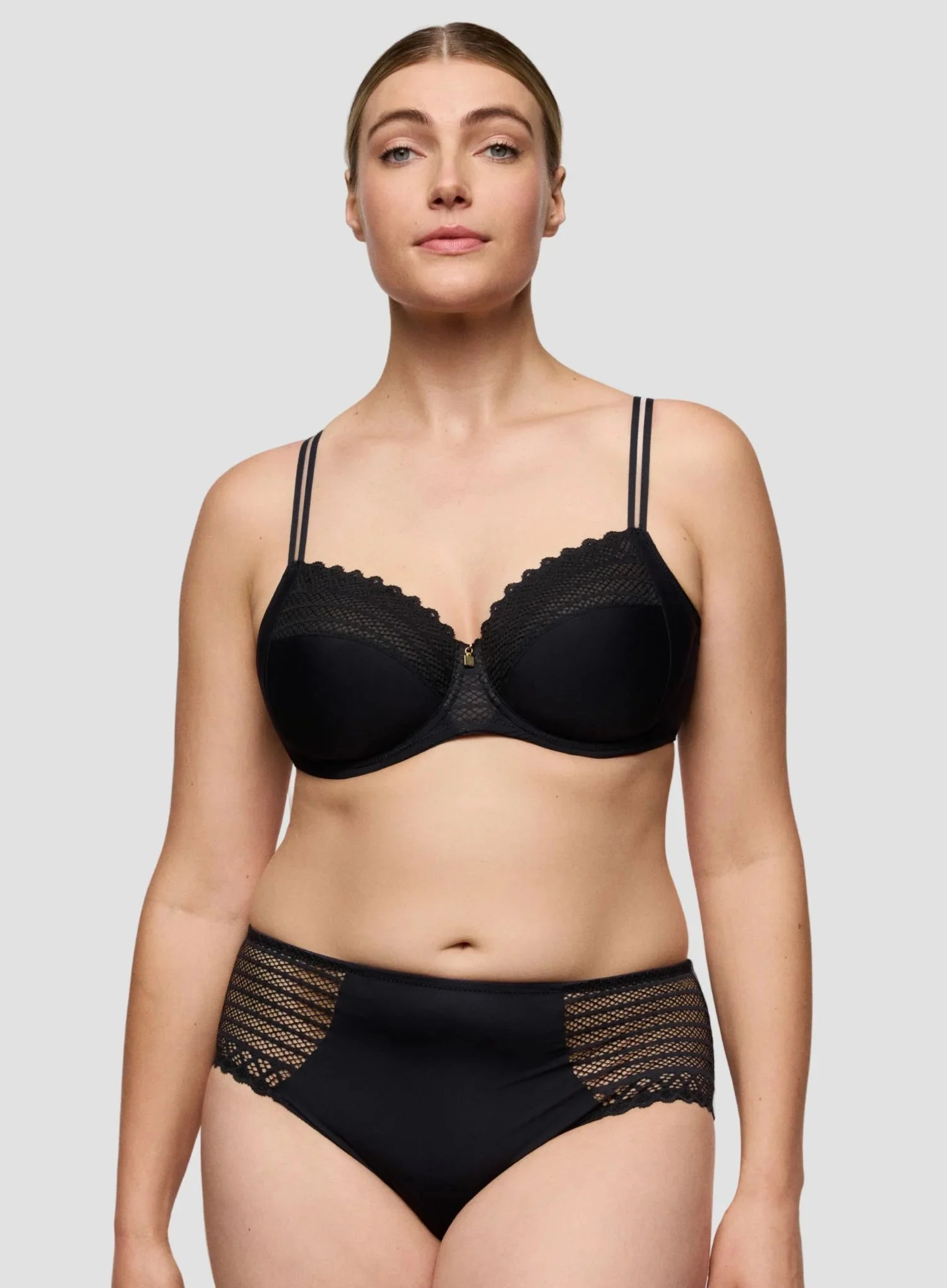 Primadonna Twist: Twist Side Full Brief Charcoal