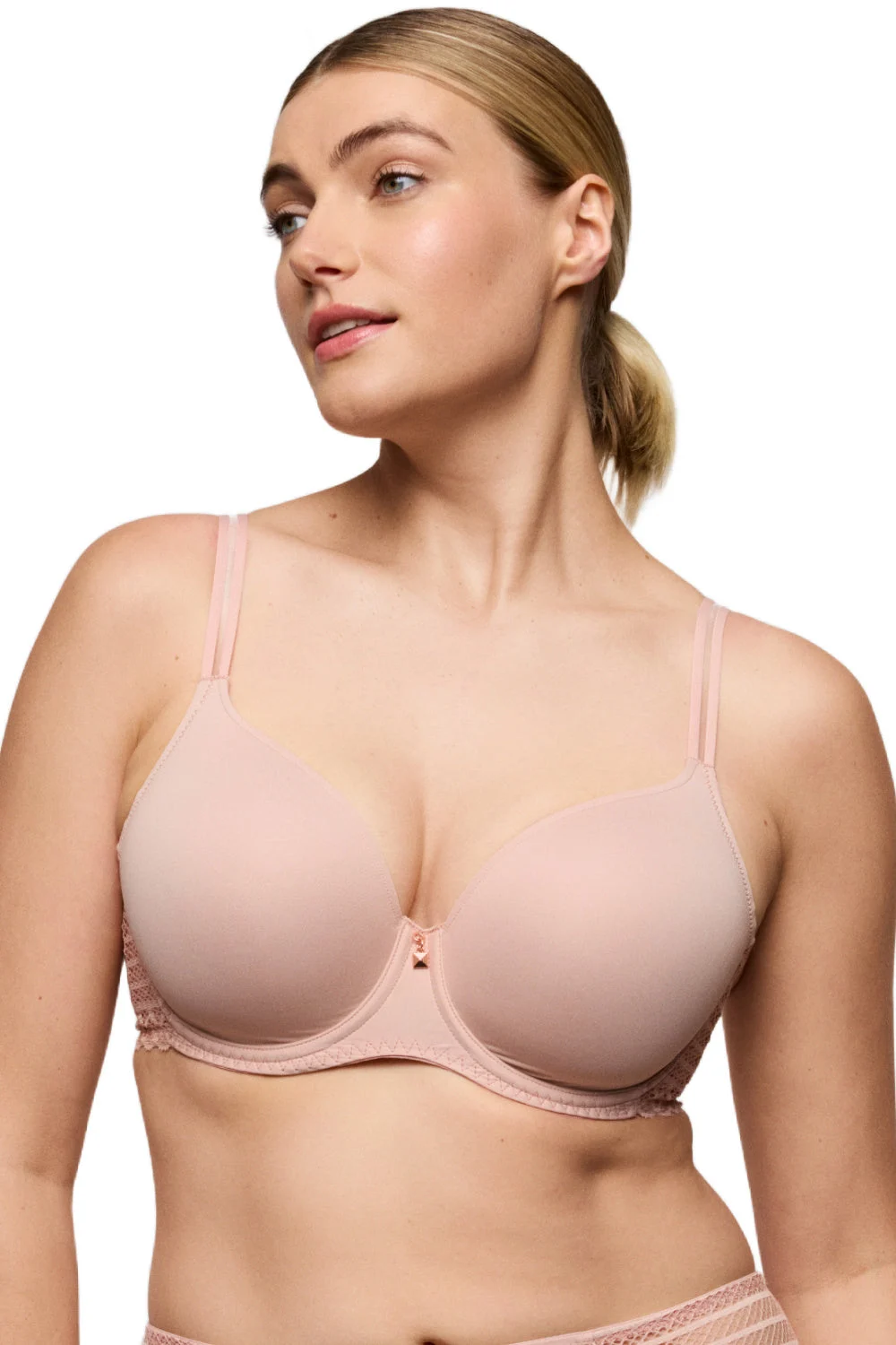 PrimaDonna Twist Twist Side Padded Heart Shaped Bra, Powder Rose (0242570)