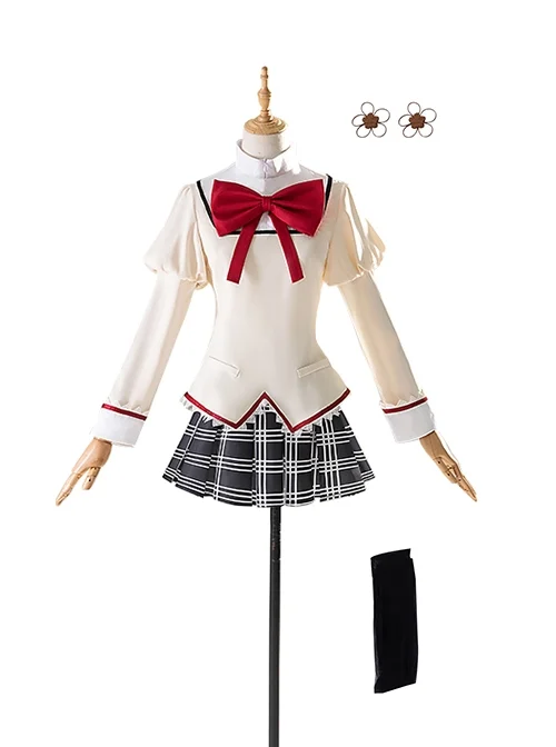 Puella Magi Madoka Magica School Uniforms Mami Tomoe Halloween Cosplay Costume Updated Version Full Set