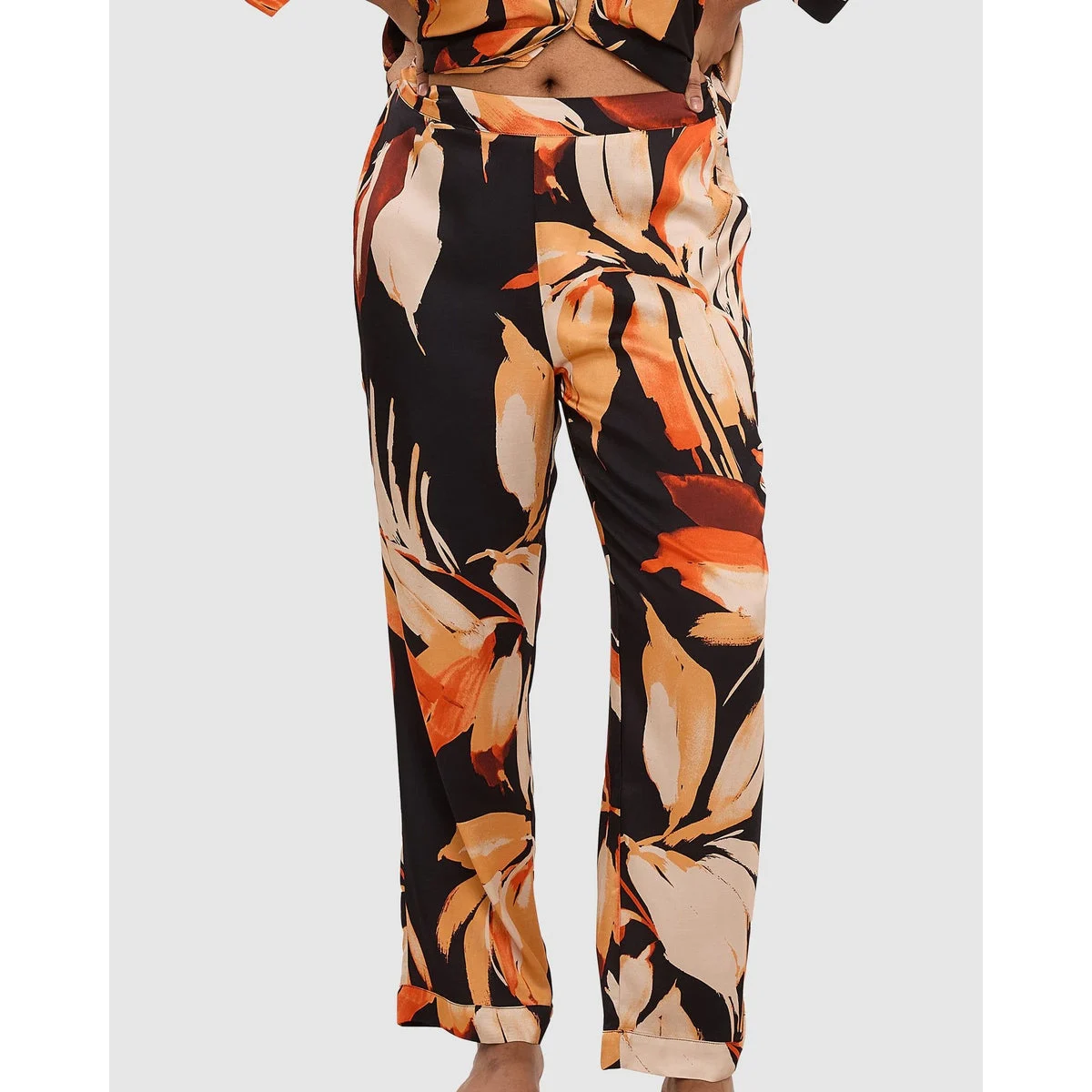 Pure Chic Floral Print Viscose Satin Pyjama Pants
