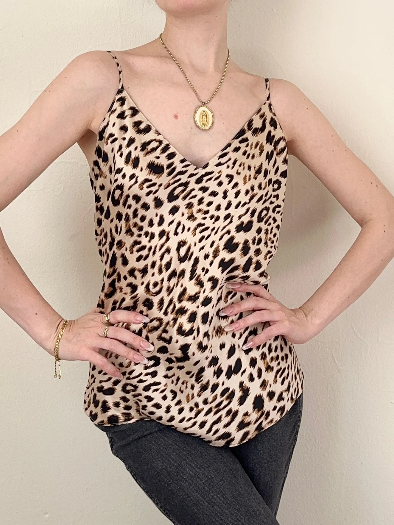 Pure Silk Leopard Camisole (L)