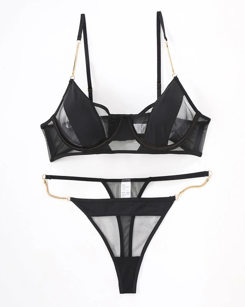 Push Up Chain Bra and Thong Set