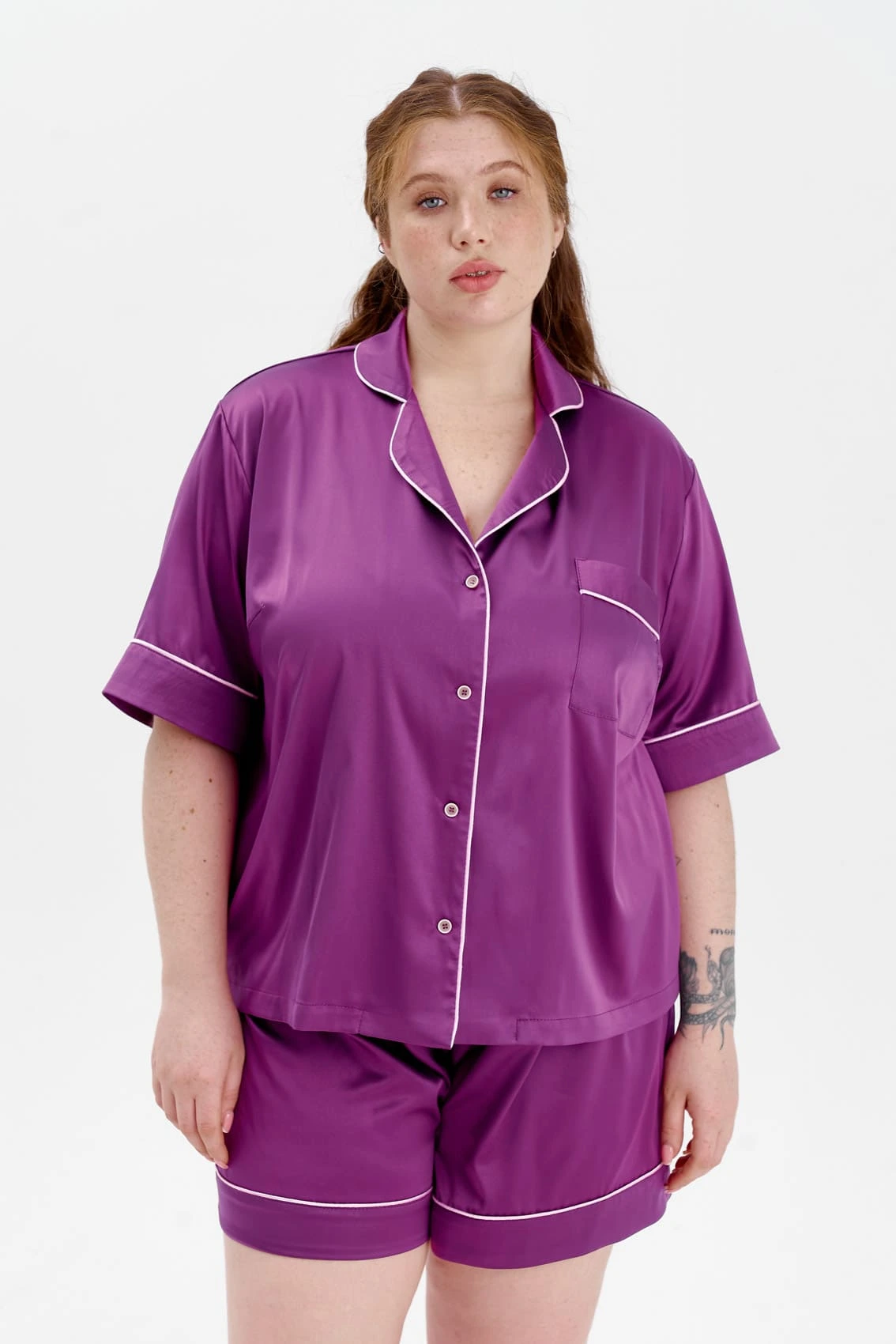 Pyjamas with Short Sleeve in Purple