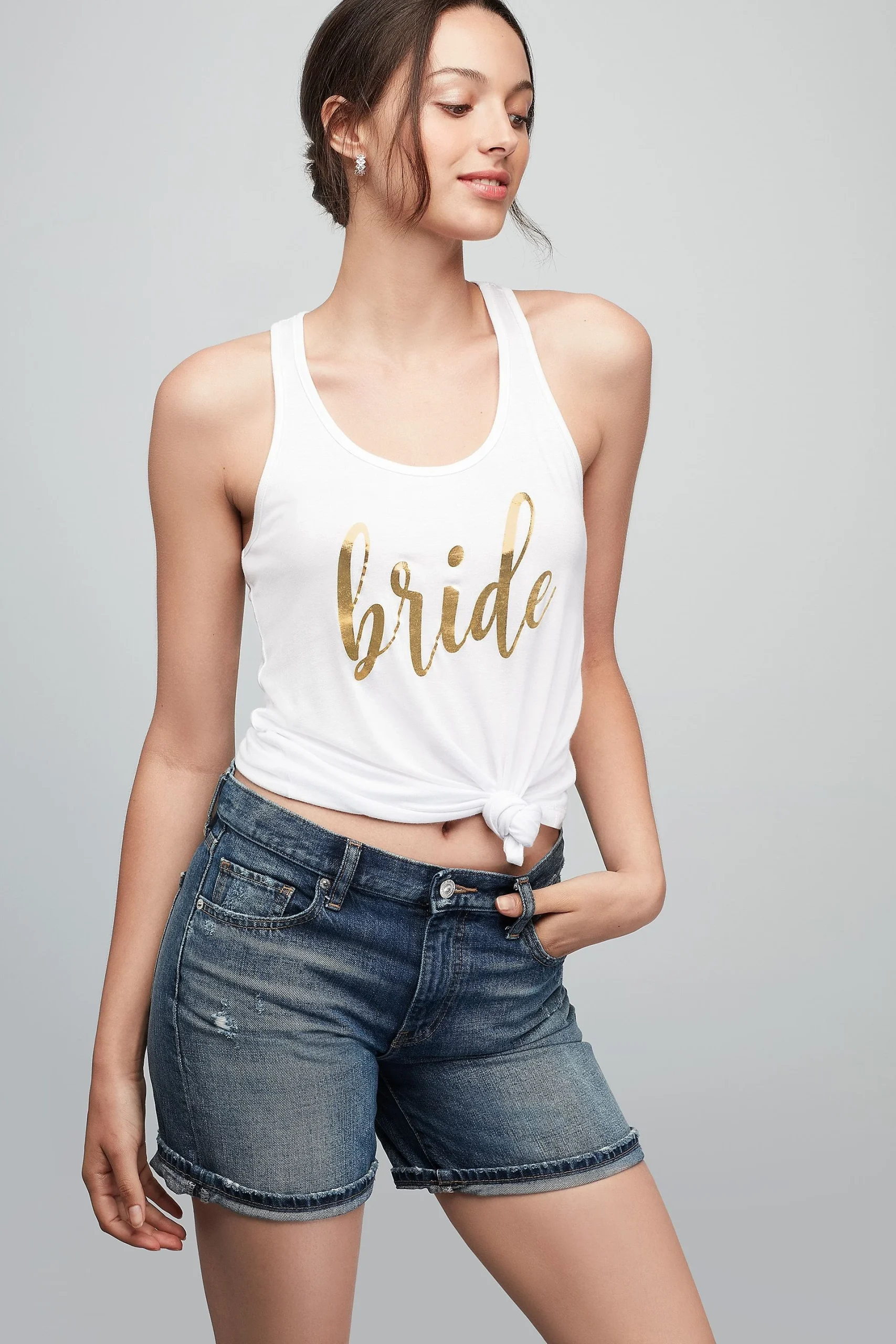 Racerback Tank with Metallic Bride Script