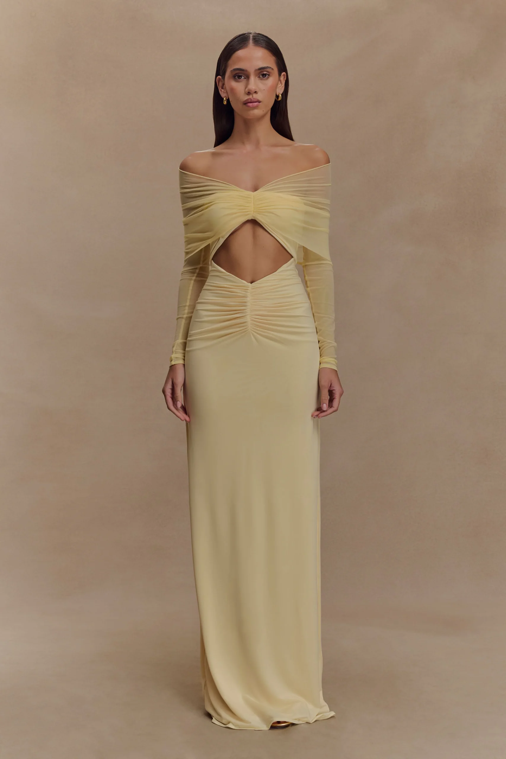 RafaellaFINAL SALESlinky And Mesh Maxi Dress - Lemon