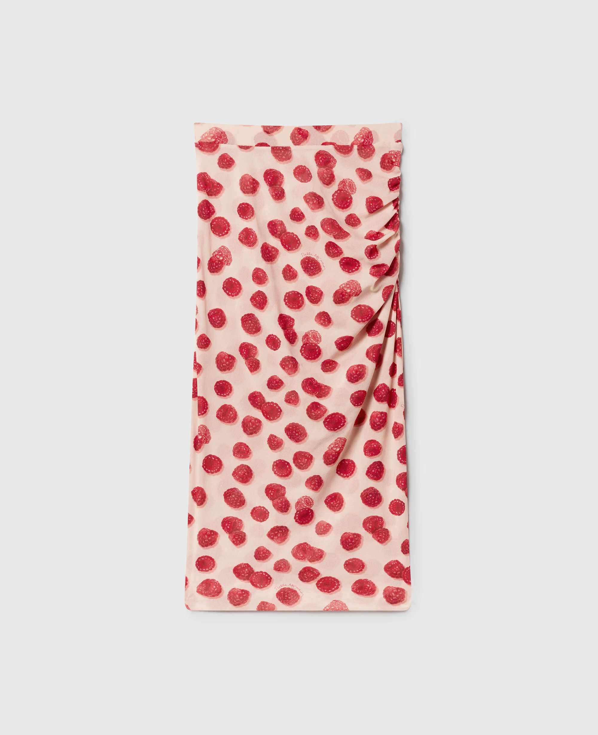 Raspberry Print Mesh Midi Skirt