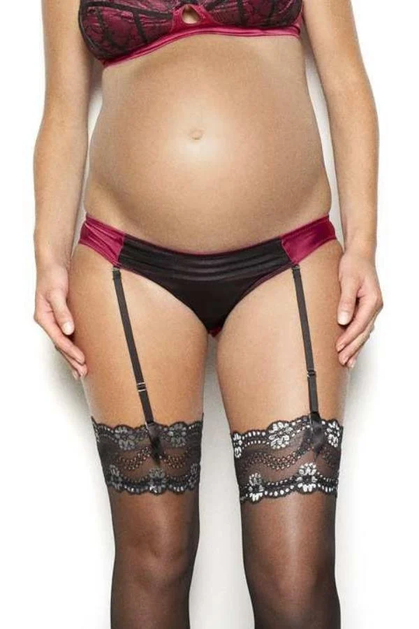 Raspberry Ripple Maternity Suspender Brief
