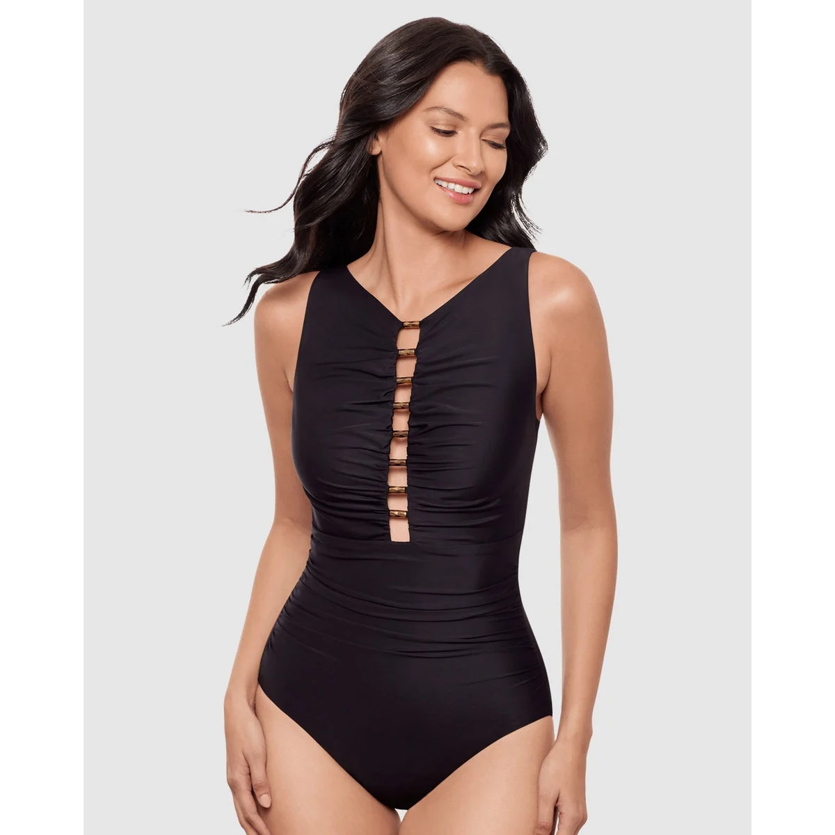 Razzle Dazzle Swizzle Underwire High Neck Swimsuit with Beads