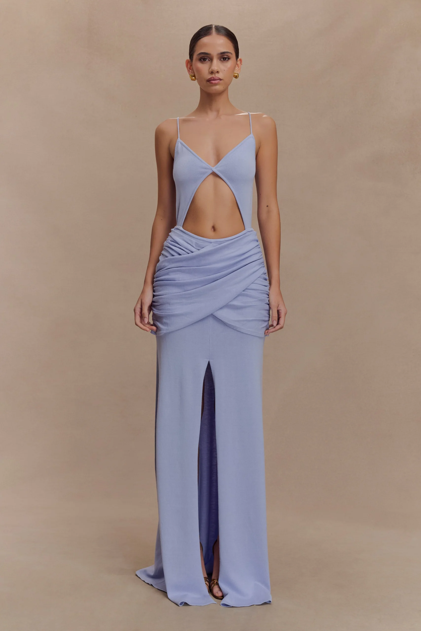 ReamaFINAL SALEWrap Over Knit Maxi Dress - Cornflower Blue