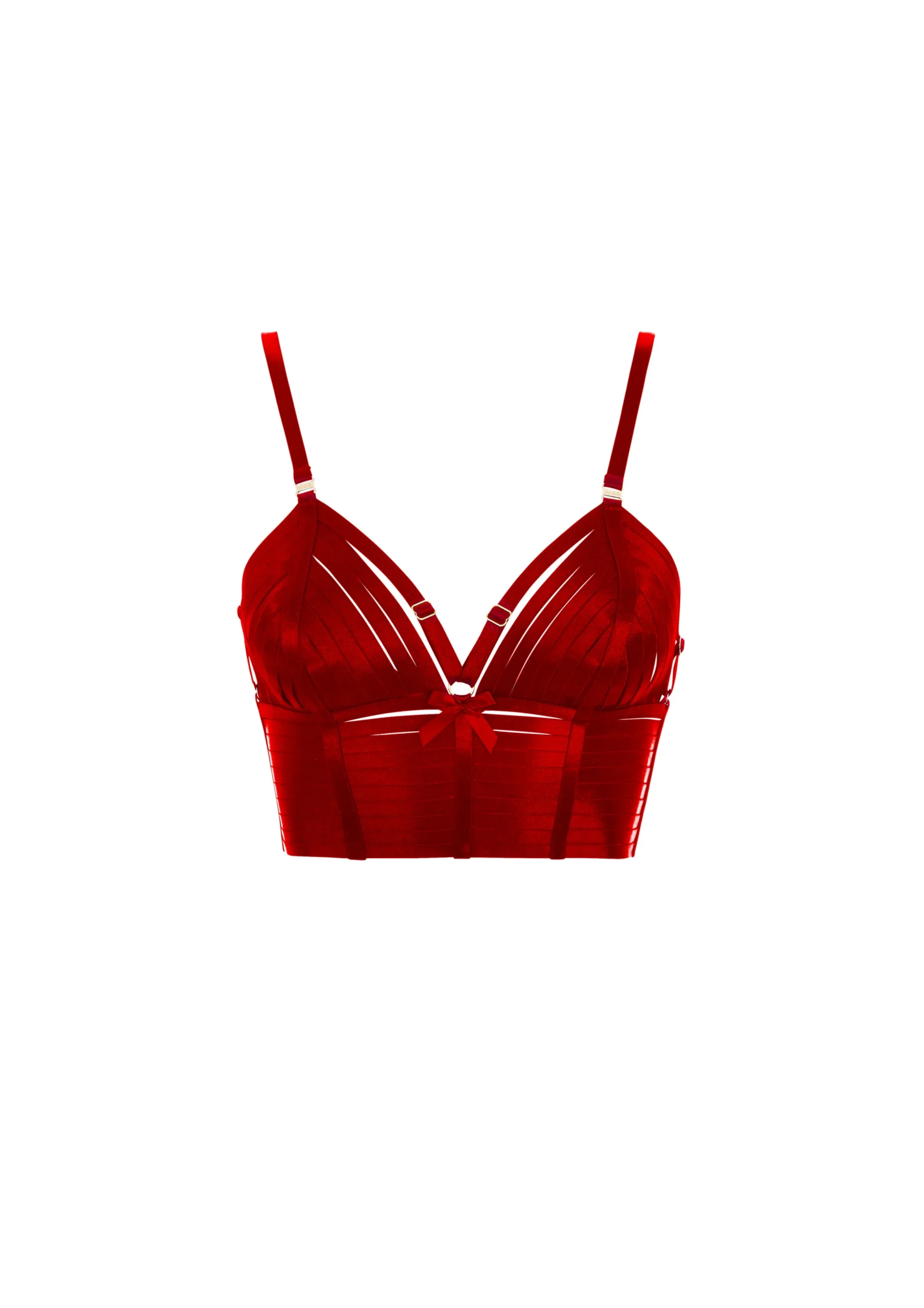 Red Bondage Belle Crop Top