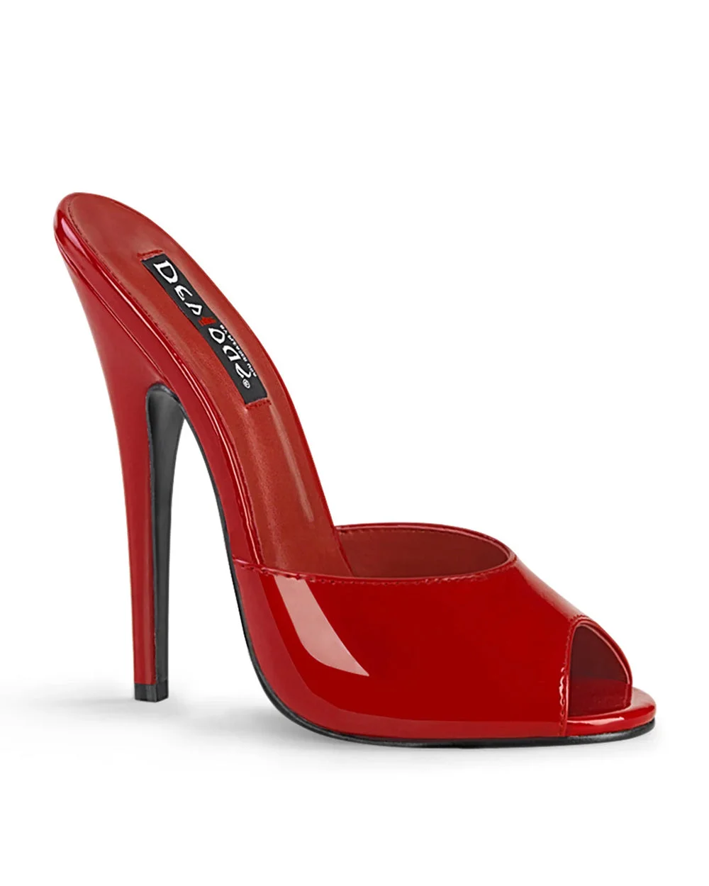 Red Patent Leather Peep Toe Heels, Domina-101