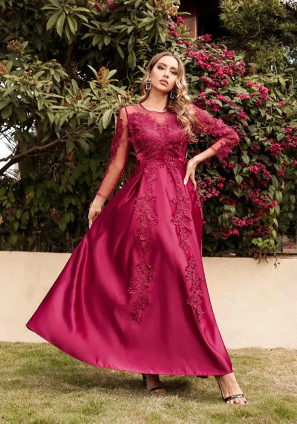 Red Satin Prom Dress