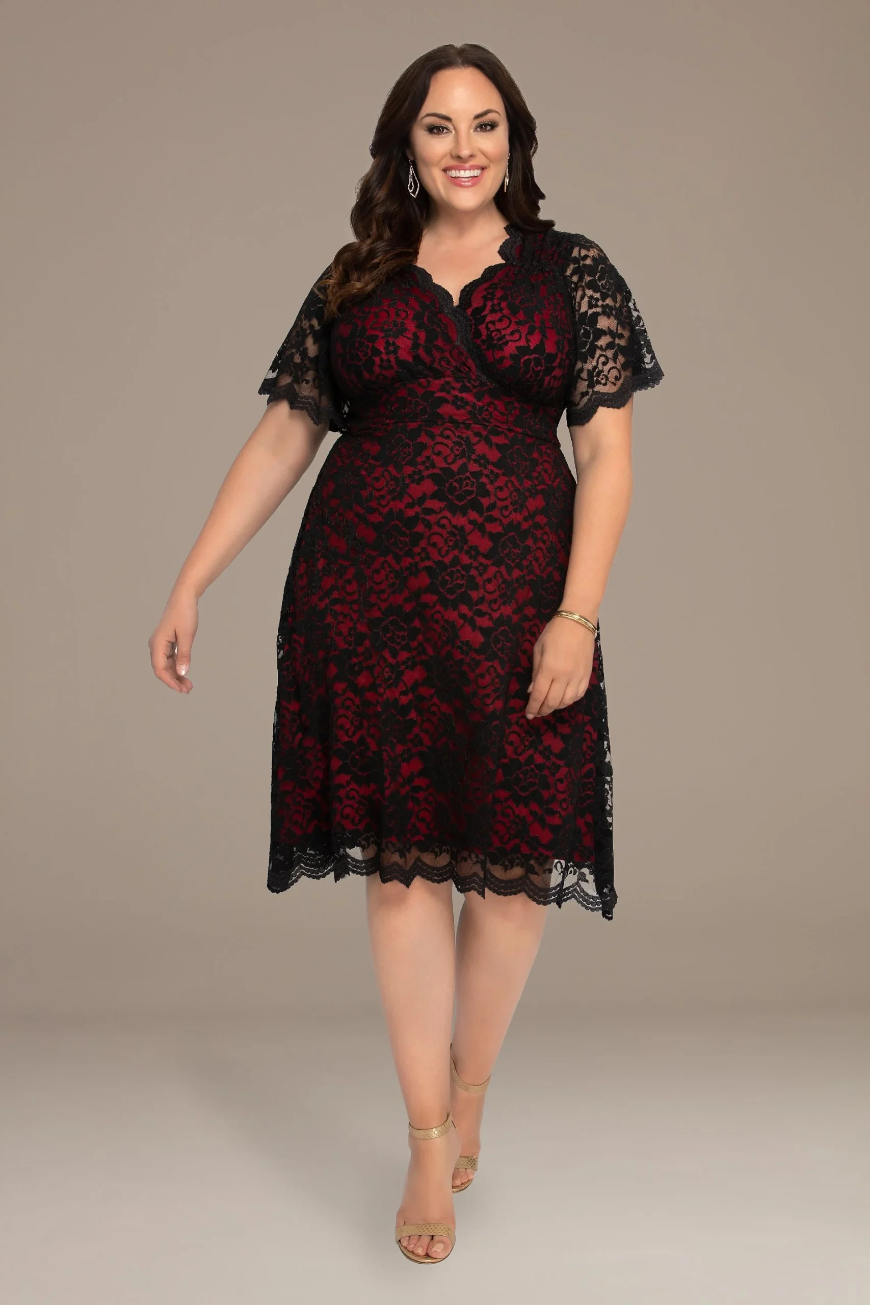 Retro Glam Lace Plus Size Dress