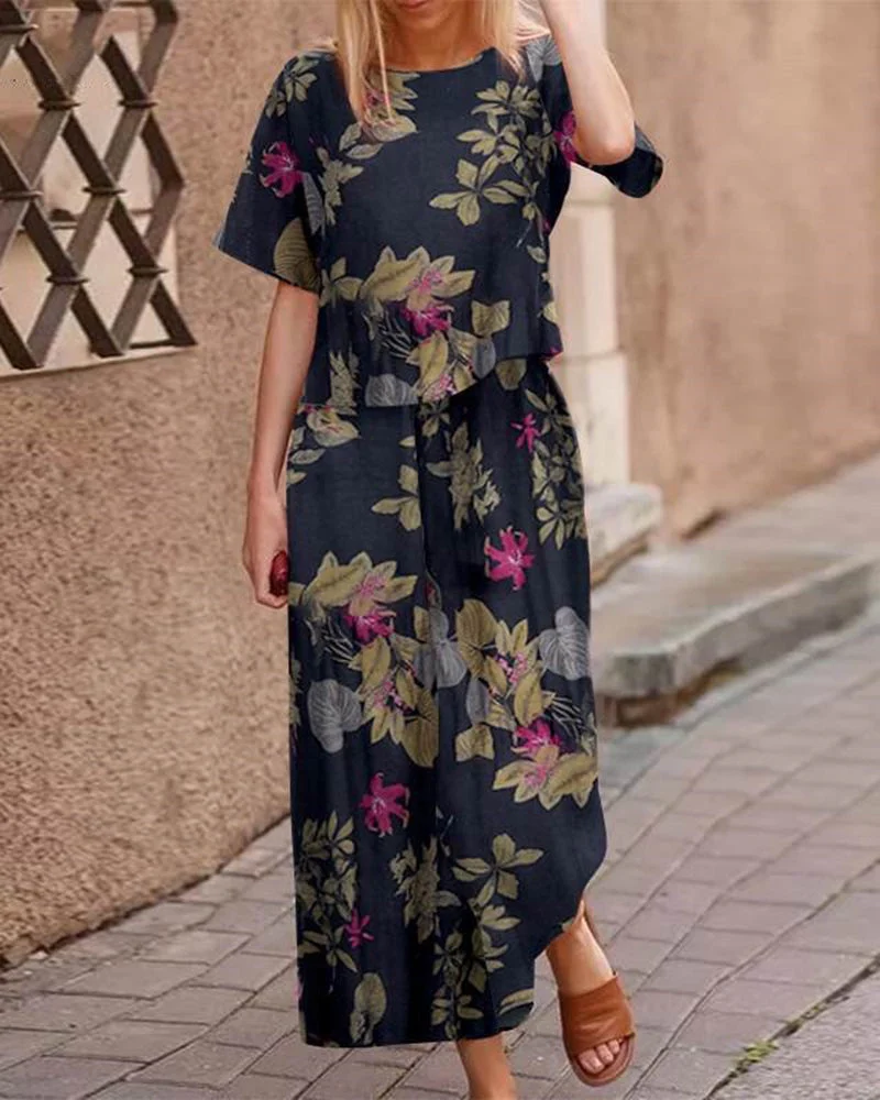 Retro Print Two Piece Sets