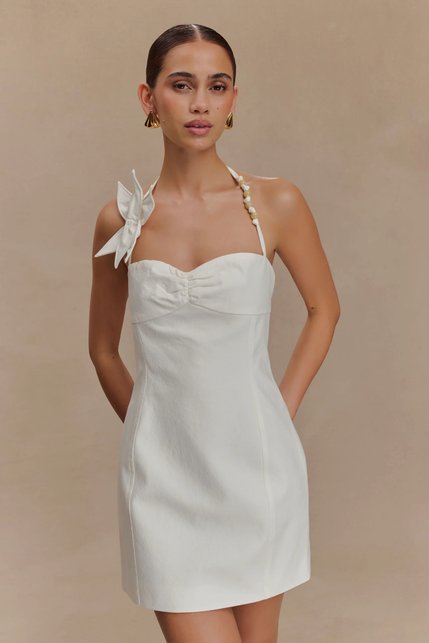 ReyesFINAL SALECotton Floral Mini Dress - White