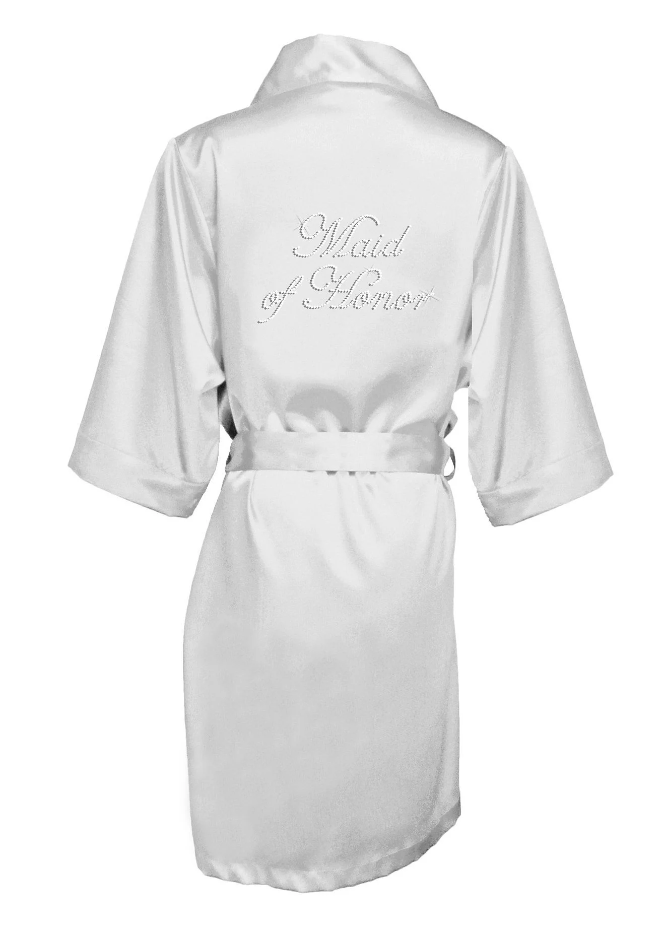Rhinestone Maid of Honor Satin Robe