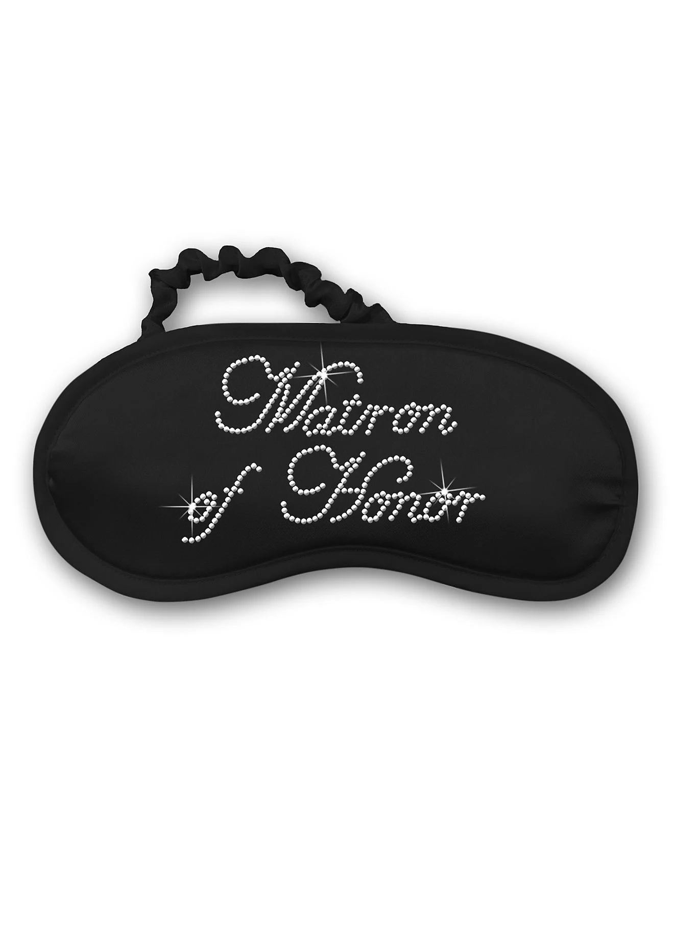 Rhinestone Matron of Honor Satin Sleep Mask