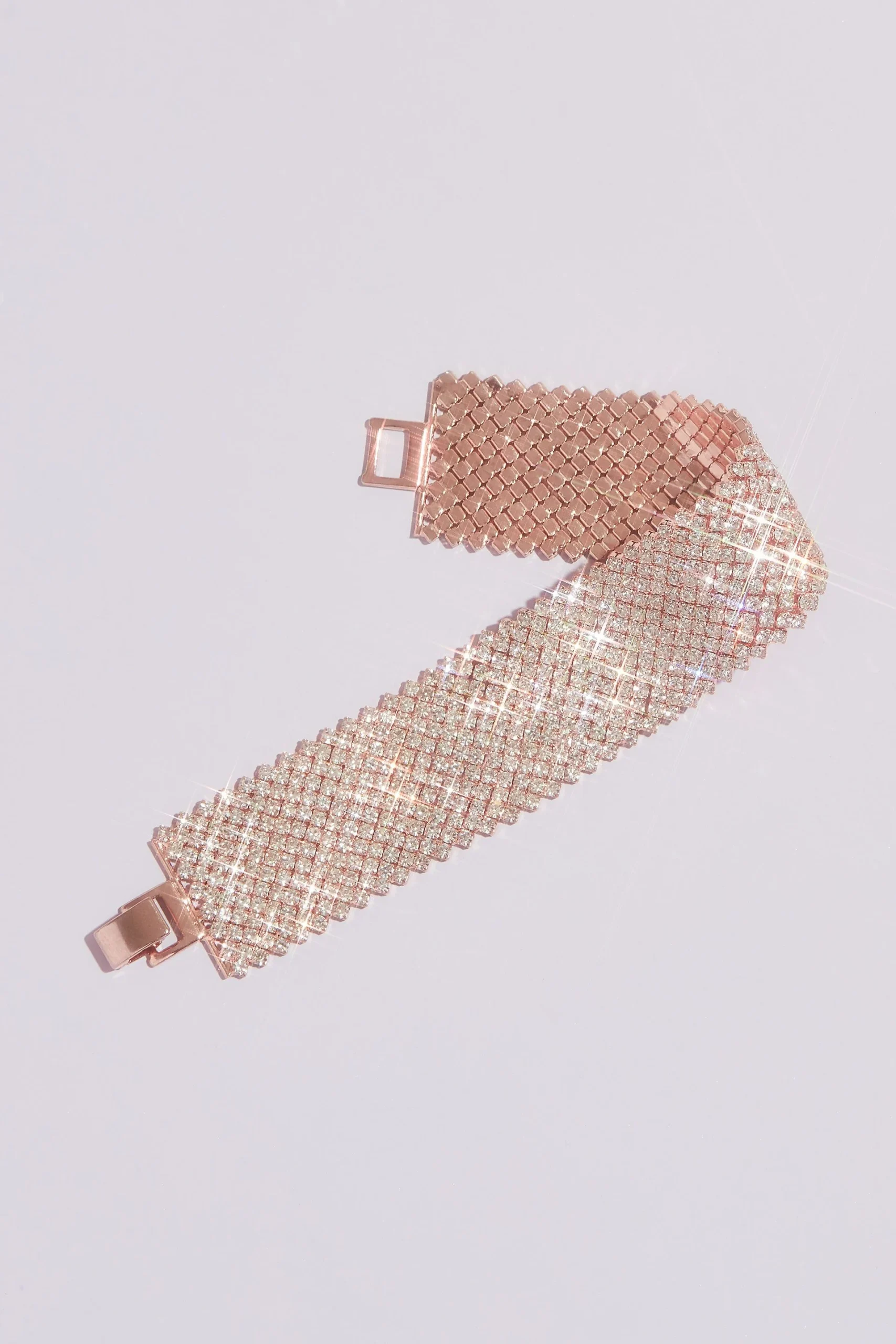 Rhinestone Mesh Statement Cuff