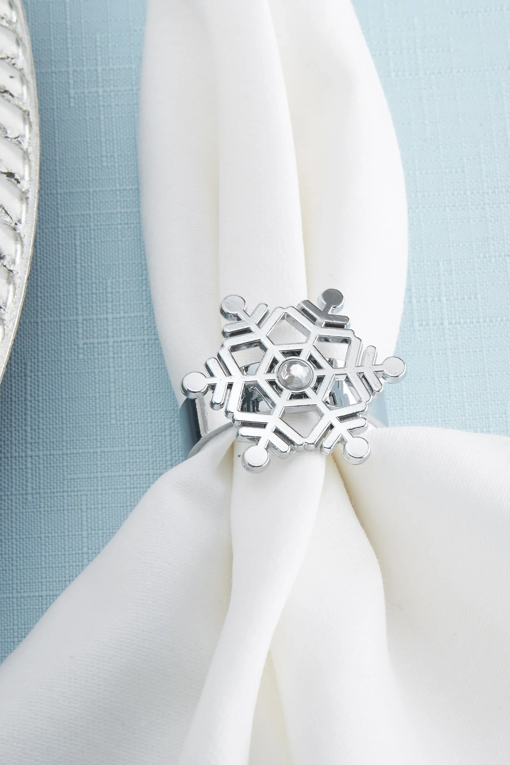 Rhinestone Snowflake Napkin Rings
